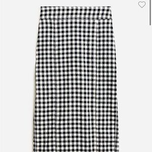 Jcrew Midi pencil skirt in gingham stretch linen-viscose blend